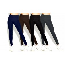 2-4-6-12 paia di leggings felpati a vita alta da donna