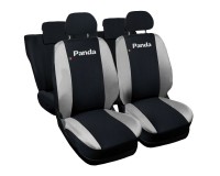 Coprisedili Auto Compatibili Panda Hybrid 2021 Versione 50 e 50 Nero Grigio chiaro