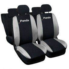 Coprisedili Auto Compatibili Panda Hybrid 2021 Versione 50 e 50 Nero Grigio chiaro