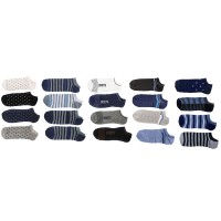 SET 12 CALZINI UOMO COLLO BASSO IN COTONE FANTASIE VARIE A SCELTA Tg UNICA 40-46 