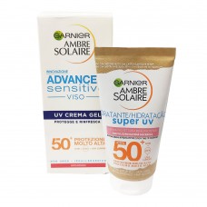 GARNIER AMBRE SOLAIRE CREMA VISO UV GEL ADVANCED SENSITIVE IP50+ PROTEZIONE MOLTO ALTA  50ml - 2808