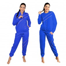 GIVOVA TUTA COMPLETA HOMEWEAR DA DONNA, COMPLETO CASA IN POLIESTERE LUNGO